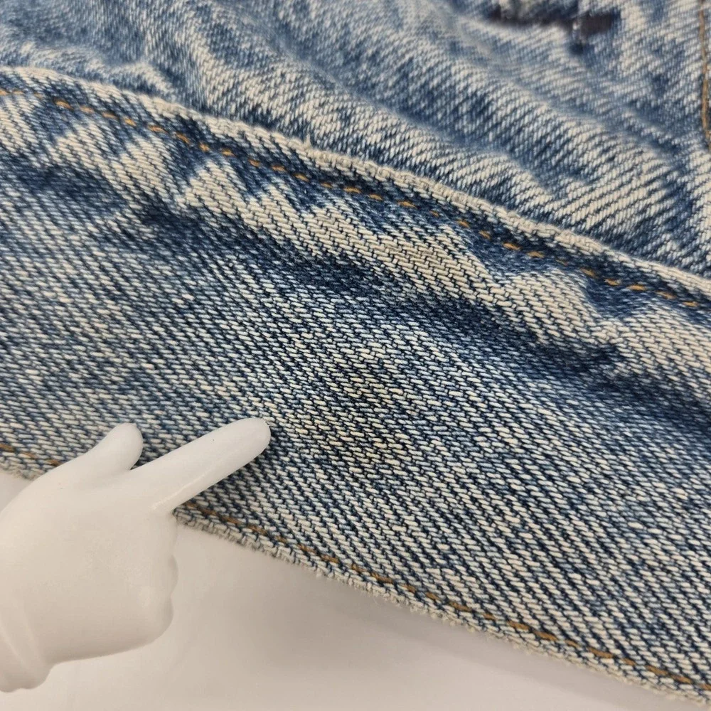 Vtg Levis Jacket Denim Trucker 80s 90s 70507-0314 USA Distressed Fade Blanket M